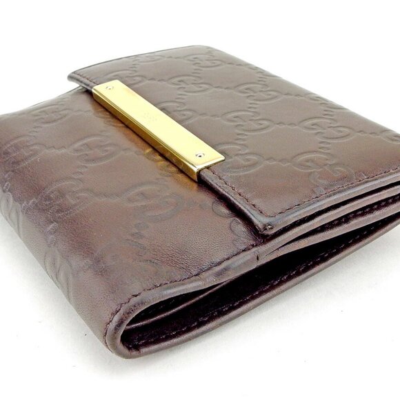 Gucci W Hook Wallet Gucci Shima Leather Authentic USED - Picture 2 of 8